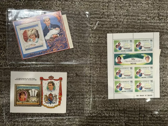 Princess Diana Charles Royal Wedding Nevis  21St Anniversary Lot Stamps Mint New