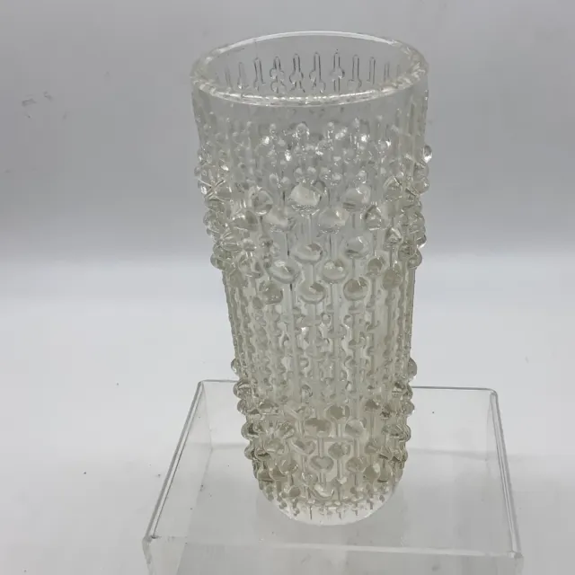 Wax Drip Sklo Vase by Frantisek Peceny for Hermanova Hut Glass Czech 70s  17cm