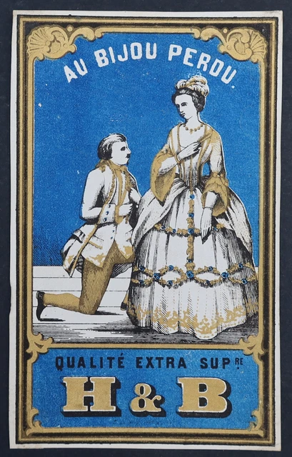 ANCIENNE ÉTIQUETTE 1870 FIL LIN A L'OISEAU DE PARADIS Cordonnet label 6