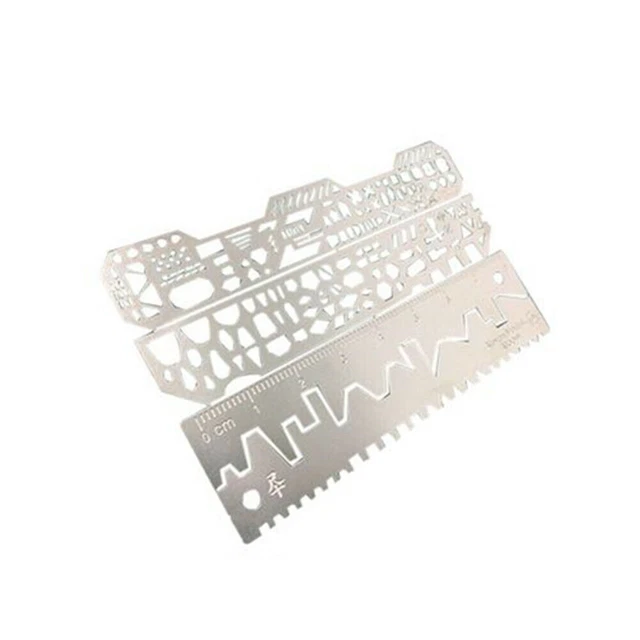 4PCs Drill Scribe Line Templates Ruler Craft Tools for 1/100, 1/144 Scale Models