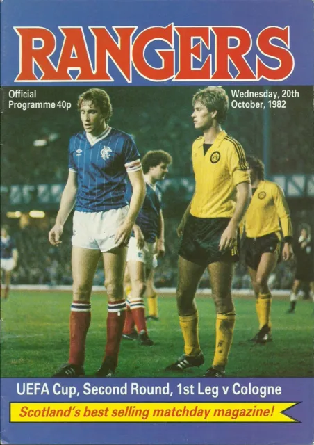 1982 Rangers v Cologne [UEFA Cup]