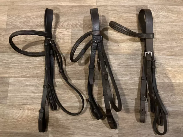 English Bridle Headstalls Only - Bundle Of 3 - Full Size