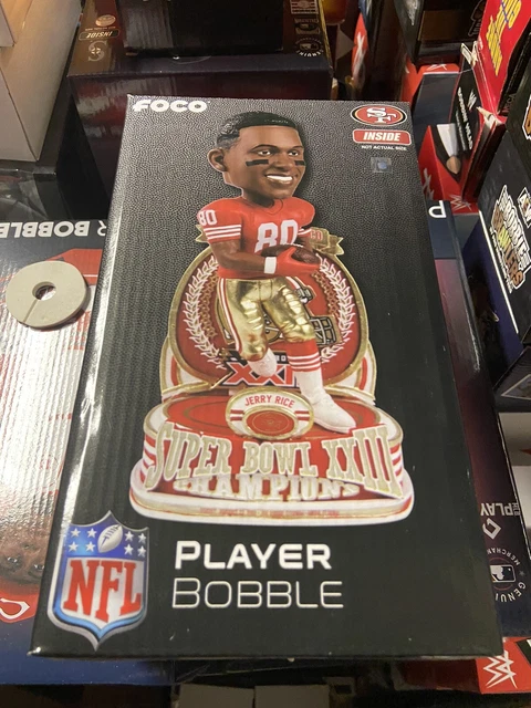Jerry Rice San Francisco 49ers Super Bowl 23 Champs Bobble Head NEW FOCO Niners