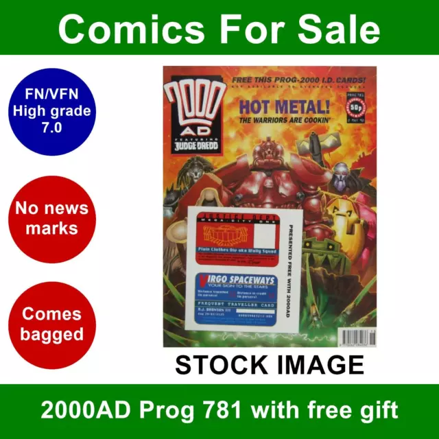 2000AD #781 prog comic - Nice FN+ clean - with FREE GIFT - 1992
