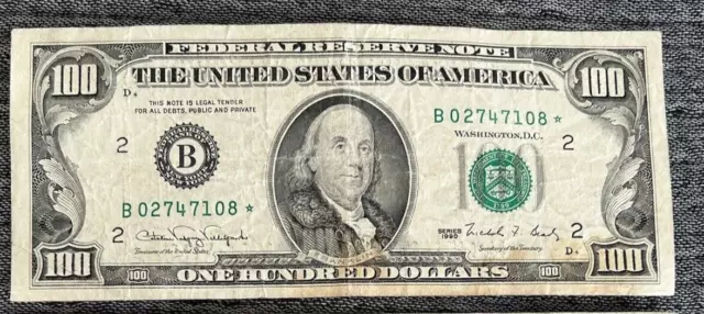 $100 ONE HUNDRED DOLLAR New York District STAR NOTE *