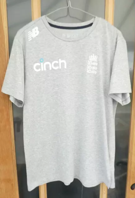 Small Mens England Cricket T-Shirt Grey New Balance