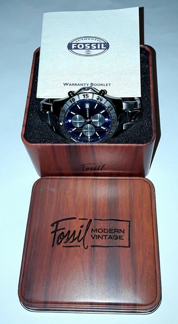 FOSSIL BLUE CH 2332 Mens Modern Vintage Chronograph Watch Stainless Steel BOXED 99.99 PicClick UK