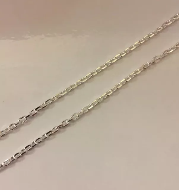 VINTAGE Sterling Silver Diamond Cut Trace Chain 24"/61cm Solid Hallmarked 7.5g