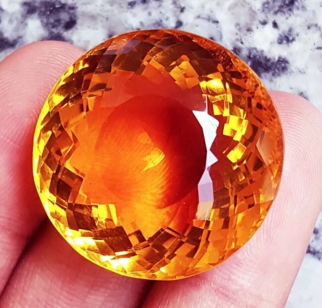 AAA+ 95,85 carats. Grande citrine jaune taille ronde cadeau de pierres...