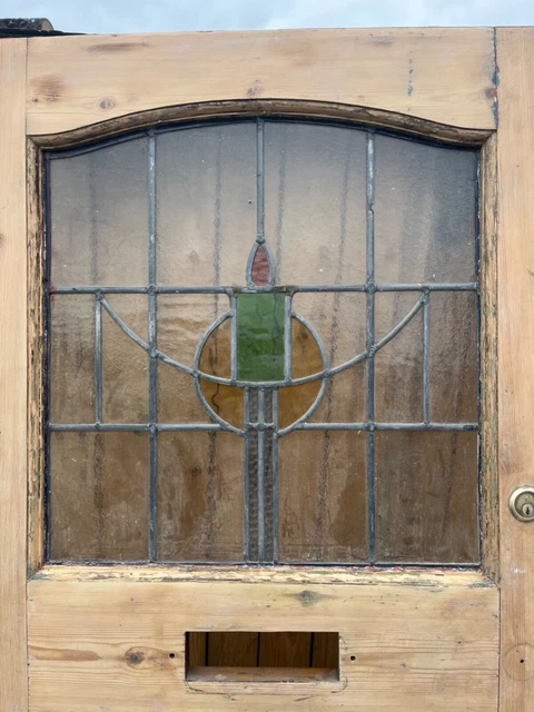 Original 1930’s Stained Glass Vintage Front Door 2