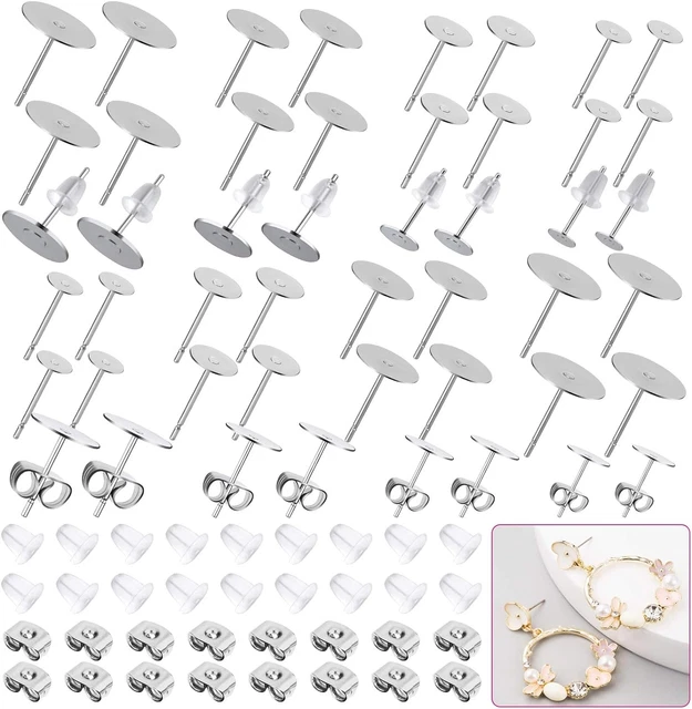 Earring Posts and Backs, Flasoo 700Pcs Stud Earring Making Kit with 300Pcs Stain