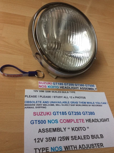 SUZUKI GT185 GT250 Gt380 Gt500 Nos Koito Headlight Assembly Very