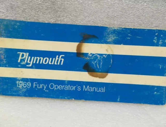 PLYMOUTH FURY      1969 Owners Manual 16312