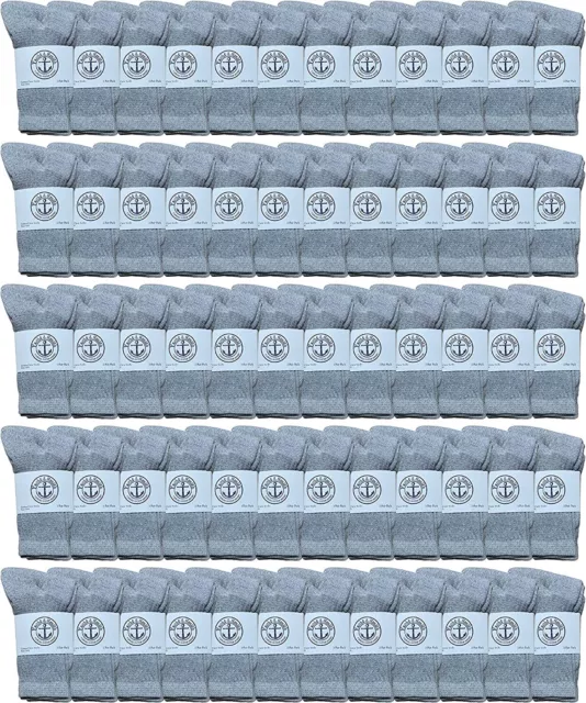 60 PK Yacht & Smith Kids Cotton Crew Socks Gray Size 6-8 -Boys Crew Sock