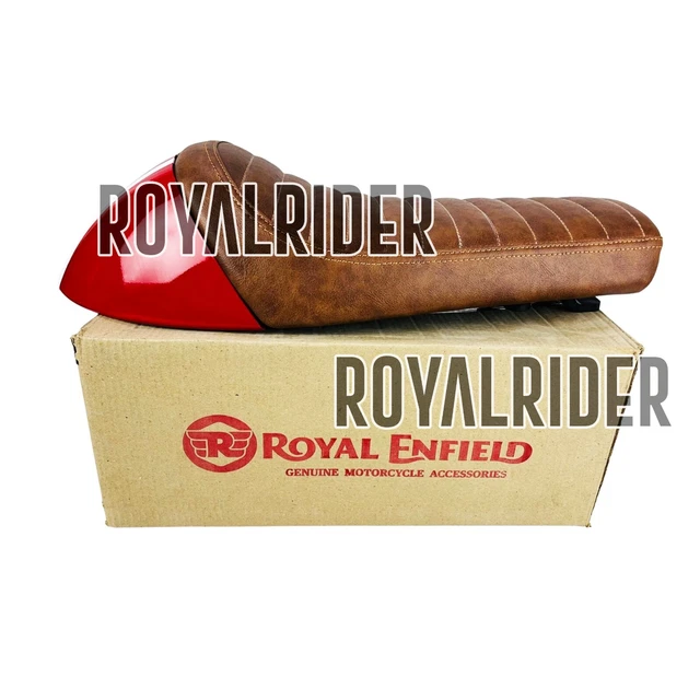 Int 650 Rider ROYAL ENFIELD - LEATHER SINGLE RIDER SEAT BROWN & RED COWL