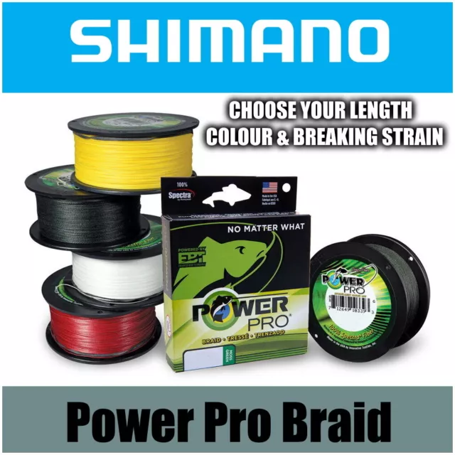 SHIMANO POWER PRO Braided Line *All Sizes & Colours* Pike Lure Fishing NEW  £16.97 - PicClick UK