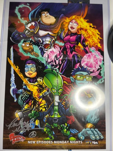 SDCC 2019 Exclusive AMERICAN DAD Poster 12 x 18 All 5 Autographs