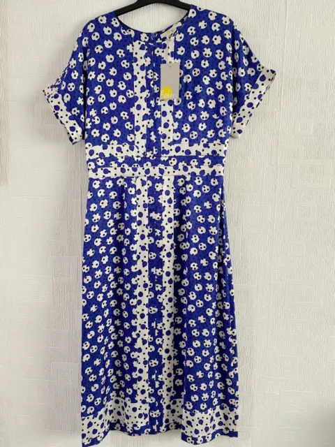 BODEN blue pattern Esmeralda Dress    size 8R   NEW.  WO120