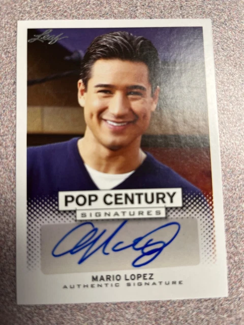 Mario Lopez 2013 Leaf Pop Century #Ba-Ml1 Autographed Card