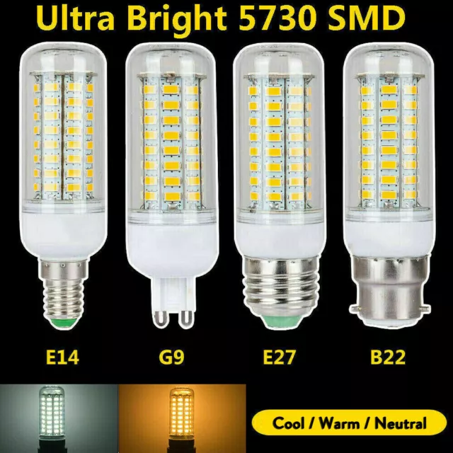 LED Corn Light Bulbs E12 E27 G9 GU10 Screw Base White Lamp 6W 12W 15W 110V 120V