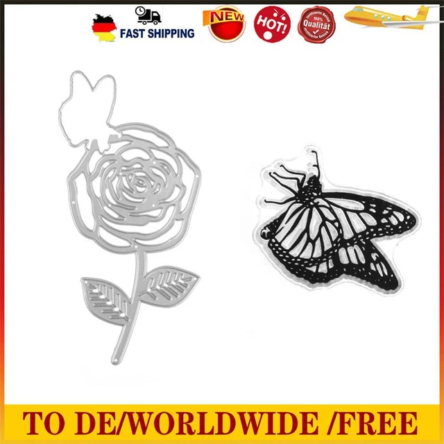 2pcs/set Silicone Transparent Seals Clear Stamps+Cutting Die for DIY Photo-26270