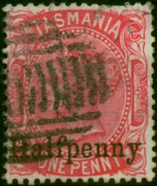 Tasmania 1889 1/2d on 1d Scarlet SG167 Fine Used