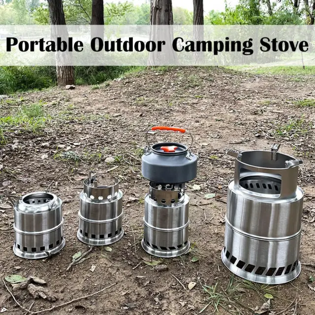 Portable Outdoor Camping Stove, Portable Stainless Burning Wood Stove✨ Q0N5