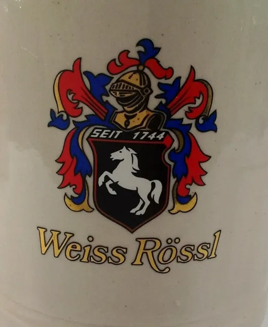 Austria Weiss Rossl Crest Beer Stein Mug VTG Rare  .5L Hotel Kitzbuhel