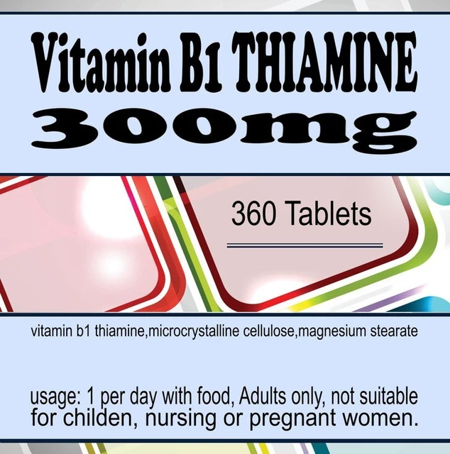 VITAMIN B1 THIAMINE 300mg Optimum Strength x 360 Tablets 20.63 PicClick