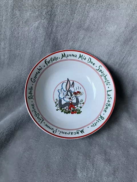 WB Warner Bros Studio Store Chef Bugs Bunny Spaghetti Serving Bowl Dish 1994