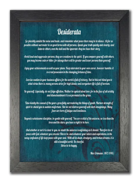 Desiderata Poem Inspirational Quote Poster Be Positive Be Yourself Picture Photo