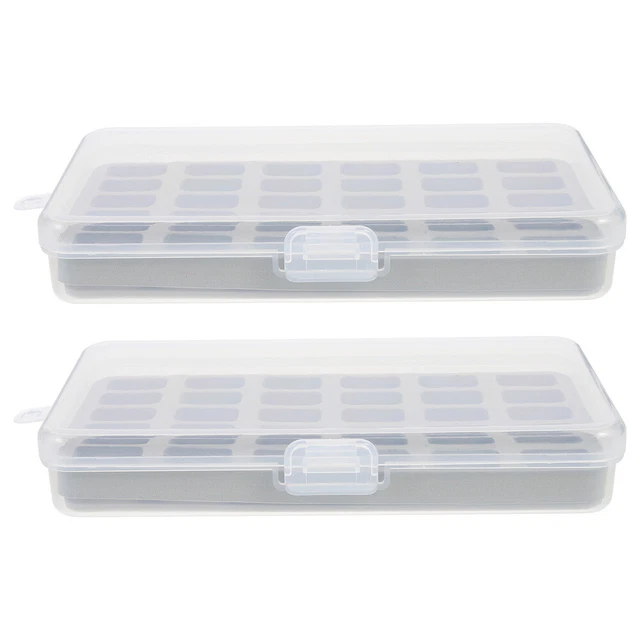 2 piezas de hilo de coser caja contenedor de almacenamiento para bobinas accesorios parcheo