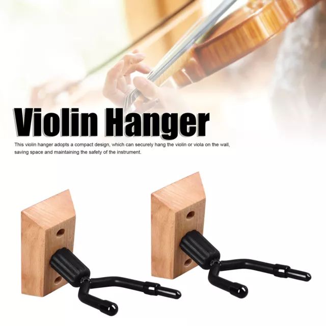 (2pcs) Violin Hanger Wall Mount Holder Hook Guitar Neck Bracket Instrument Acces