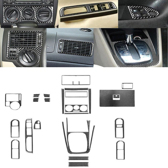 24PC FOR VW Golf MK4 Jetta R32 GTI 9904 Carbon Fiber Full Interior Kit