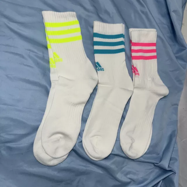 Pack Of 3 Women’s adidas Crew Socks Uk Size 9-12 Multi New
