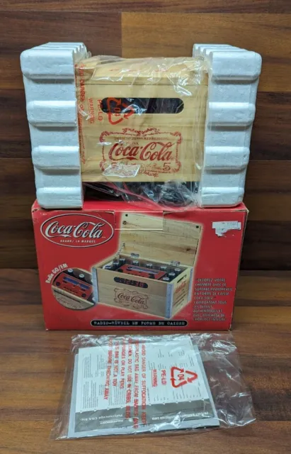 Coca-Cola Crate Clock Radio Retired, NEW IN BOX, AM/FM Digital Alarm Complete