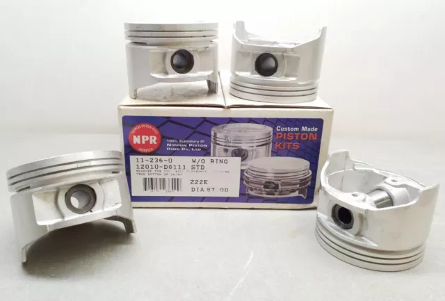 11-236-0 NPR Piston Kit STD Fits Nissan 2.2L SOHC 4CYL 87.00MM Z22E 1982-1983