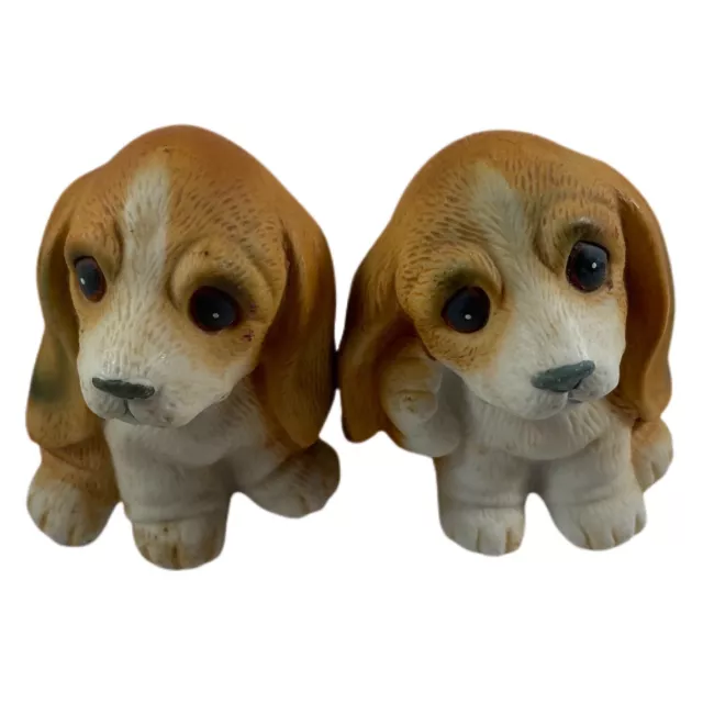 Vintage Homco Puppy Dog Figurines Basset Hounds  #1407  Set Of 2 Collectible Dog