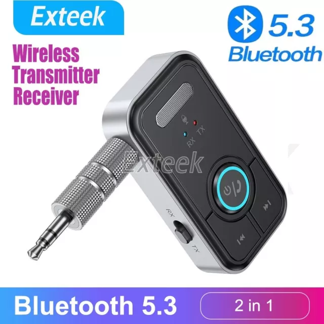 Bluetooth 5.3 Adapter 3.5mm Jack Aux Dongle 2-in-1 Transmitter Receiver Audio AU