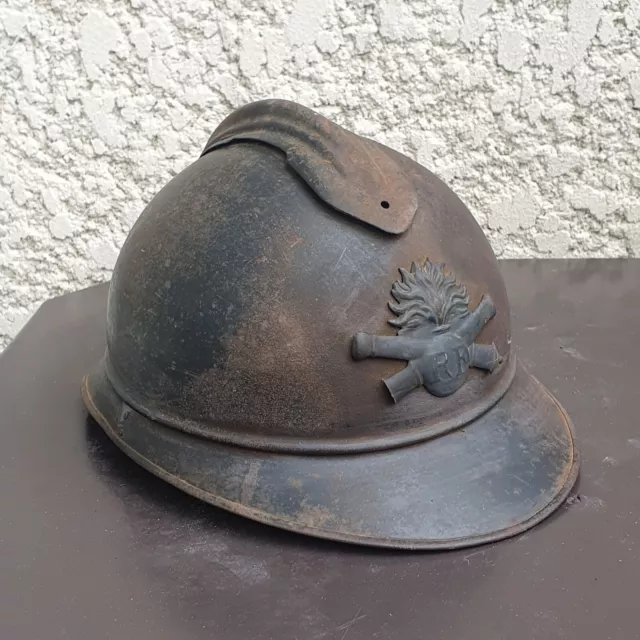 CASQUE  ARTILLERIE  de  POILU  1914 - 1918  ADRIAN  COMPLET  ww1