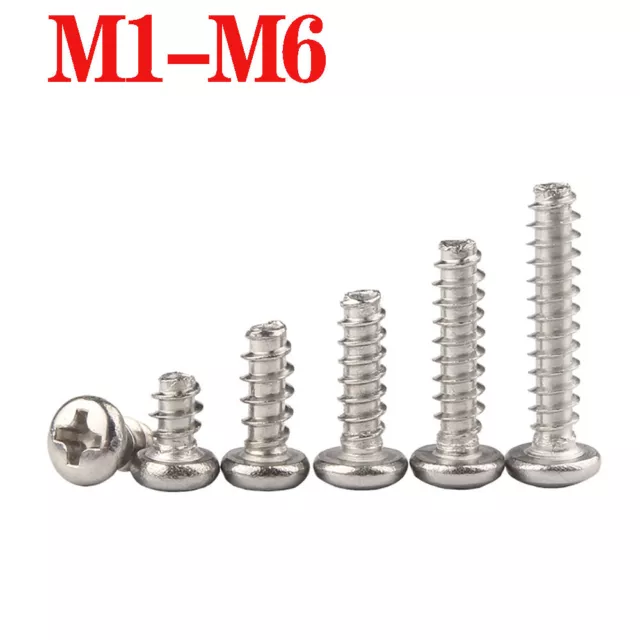 Flat Tail Self-Tapping Screws 304 Stainless Phillips Pan Head Electronic Screws