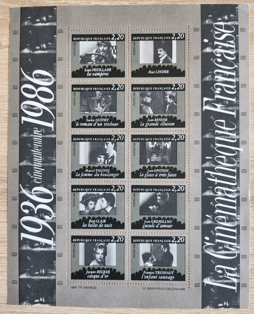 France - Bloc Feuillet Cinémathèque Française 1986 - Timbre Neuf