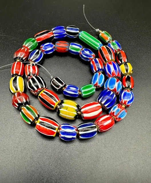 Mix Chevron Style Glass Beads, Mix size Collectible Beads