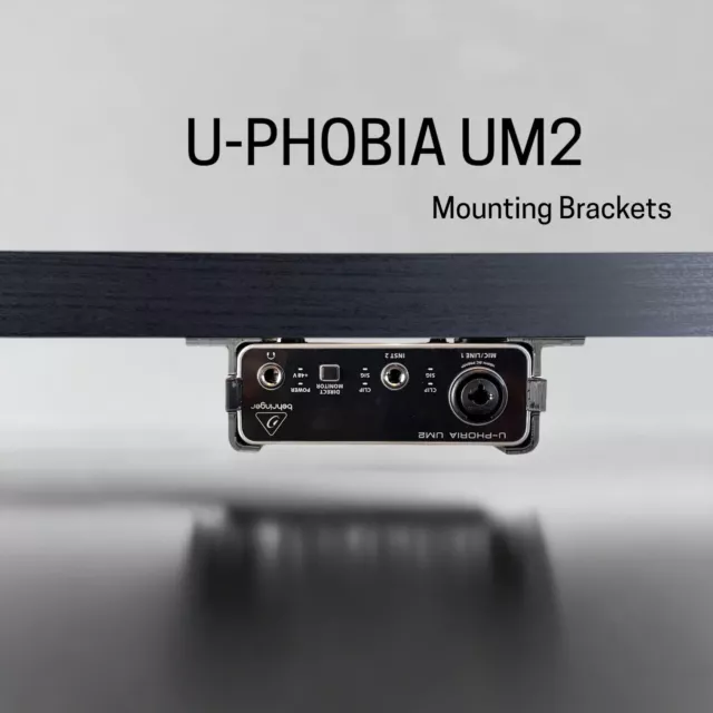 Behringer U-Phoria UM2 / UMC22 - Desk Mounting Brackets - Reversible, Snug Fit