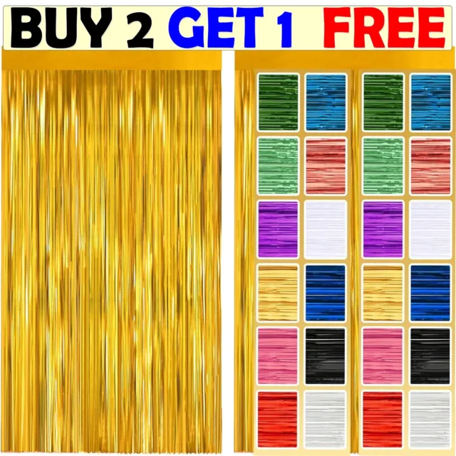 2M-3M Foil Fringe Tinsel Backdrop Curtain Door Wedding Birthday Party Decoration