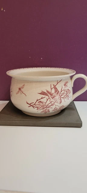 Vase de Nuit aux oiseaux en Faïence de Boch frère Kéramis signé BFK, Gien