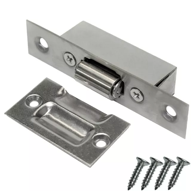 Adjustable Roller Catch Satin Mortice Door Spring Ball Latch Stainless Steel