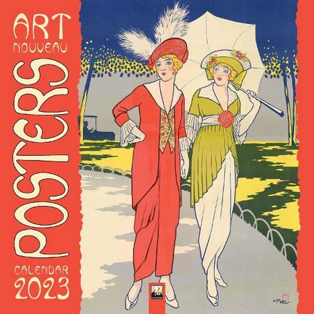 ART NOUVEAU POSTERS Wall Calendar 2024 (Art Calendar) Free Tracked