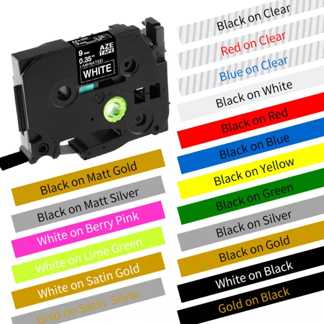 Compatible Brother P-Touch TZe-231 TZe-131 TZe-221 Label Tape 12mm 9mm Laminated