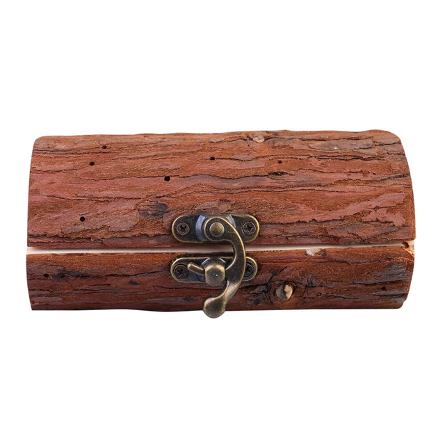 Cabilock Scatola Portagioie In Legno Stile Retrò Con Finestra In Vetro - Espositore Per Collane, Anelli E Souvenir (12x12x5 Cm) - 2